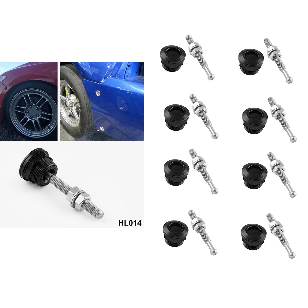 8pcs Universal 22mm Car Push Button Bonnet Hood Pin Lock Clip Kit Quick Release Latch Engine Bonnets Accessories Car Styling