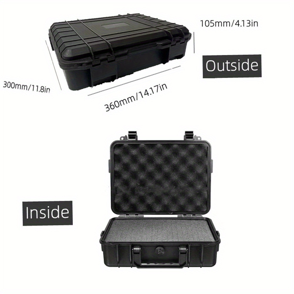 1pc waterdichte harde draagtas tas gereedschapskoffer met voorgesneden spons opbergdoos veiligheidsbeschermer organisator hardware gereedschapskist impact: Zilver