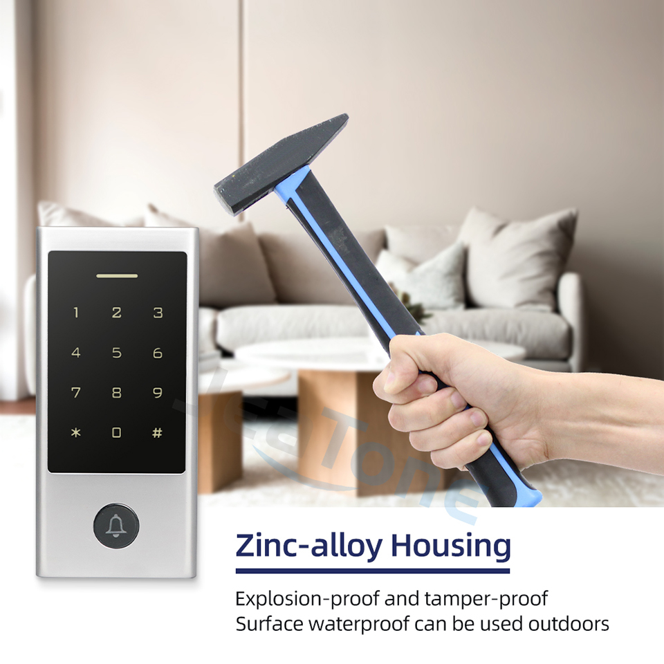 JeaTone 125KHz Card Access Control Keypad Reader IP66 Waterproof WG 26 Output DC12V Door Lock/Gate Opener(with Password Unlock)