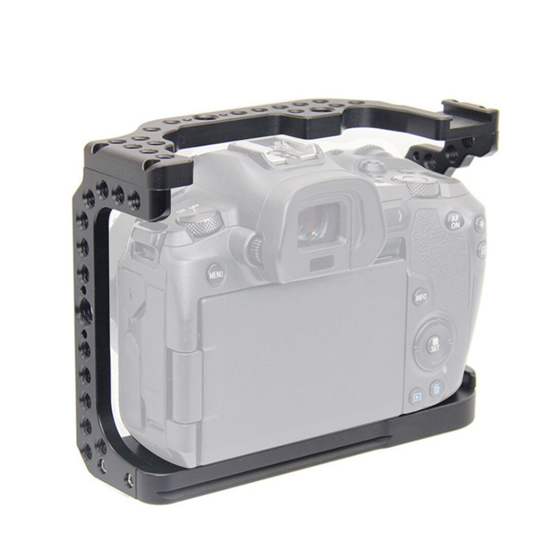Jaula de cámara para Canon EOS R ILDC, montaje de forma de cámara w Arca Swiss, placa base Arri Hole, Zapata fría, película, vídeo, plataforma estabilizadora
