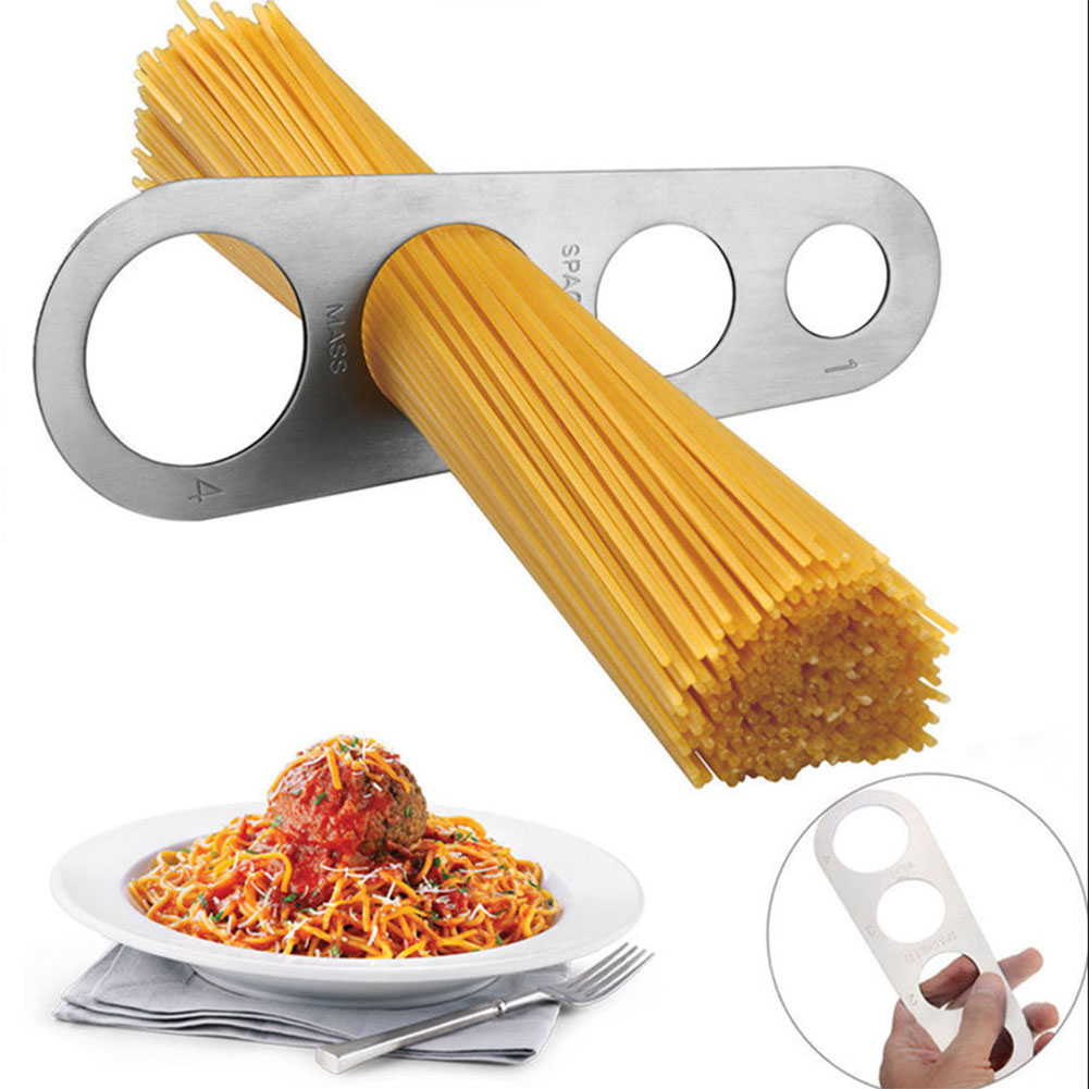Detaljer om rustfrit stål legeret spaghettimåler pasta nudelmål kog nem at bruge