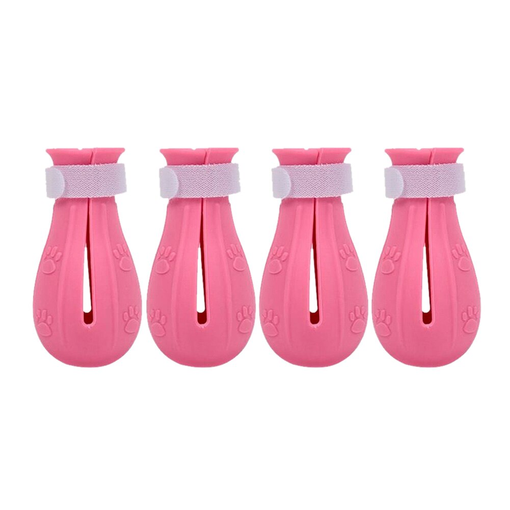 Siliconen Kat Anti-Kras Schoenen Voor Katten Verstelbare Pet Kat Laarzen Snijden Nagels Kat Claw Paw Cover Protector Pet grooming: pink1