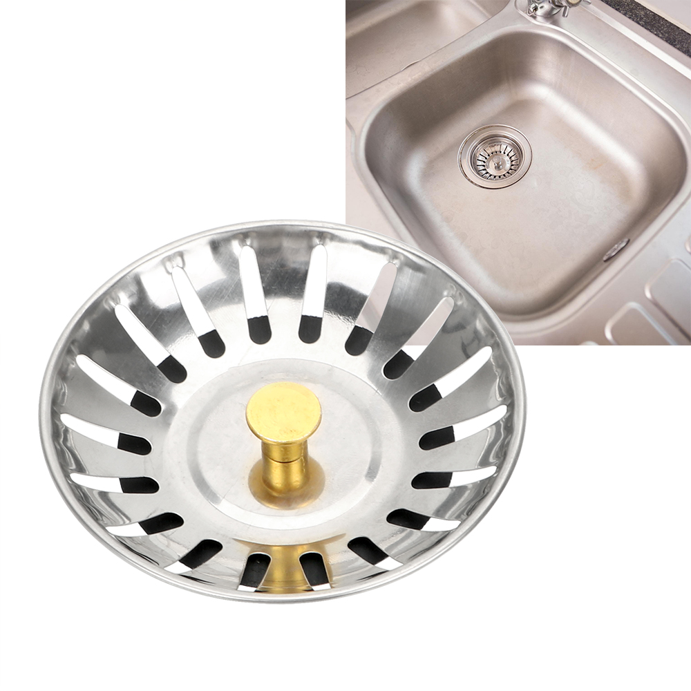 Waste Catcher Drain Kitchen Accessories Stainless Steel Waste Plug Kitchen Sink Strainer Stopper Bathroom Hair Catcher 1PC