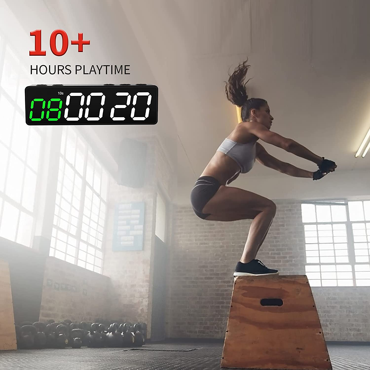 1 Inch Battery Powered Plastic Magnetic Boxing Interval Timer Table Smart Gym Countdown Clock Fitness RBQ20mini with Magnet