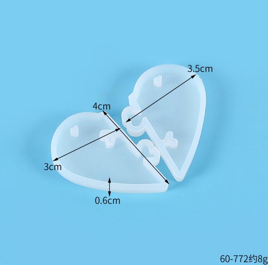 DIY Pendants Silicone Mold Heart Shaped Keychain Epoxy Resin Molds For Jewelry Making Tools Handmade Craft