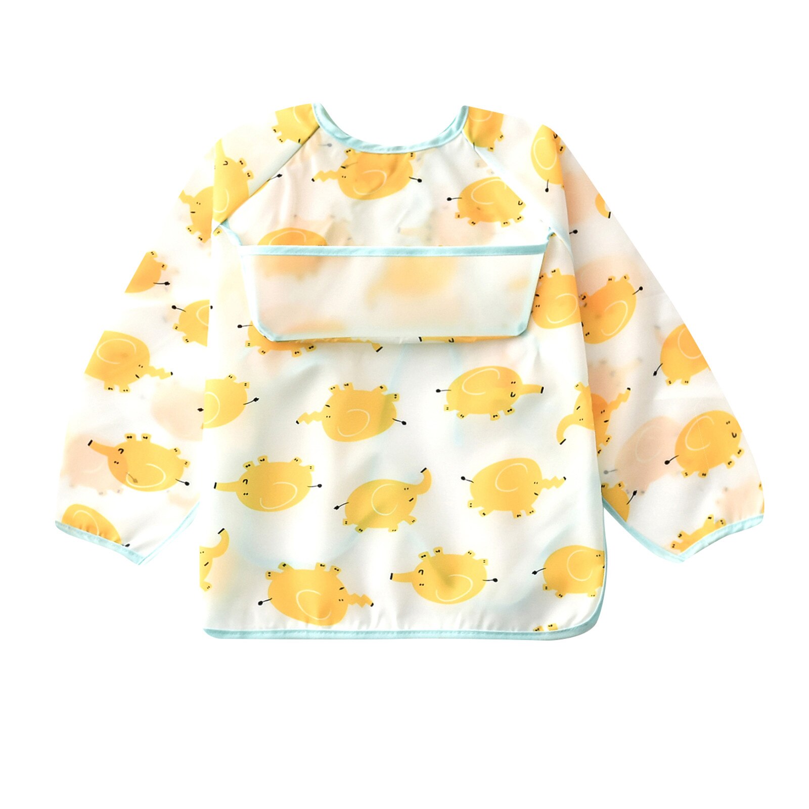 freundlicher Banane Lätzchen Lätzchen Baby freundlicher Schal Lange ärmeln Baby Wasserdichte Overall essen Kleidung Lätzchen Kittel Fütterung Lätzchen schürze: Gelb / 6-18 M