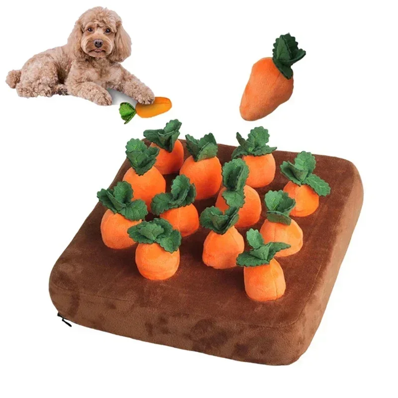 Jouets en peluche innovants pour animaux de compagnie, jouets interactifs pour chiens, polymères de carotte, champ végétal, radis nervuré