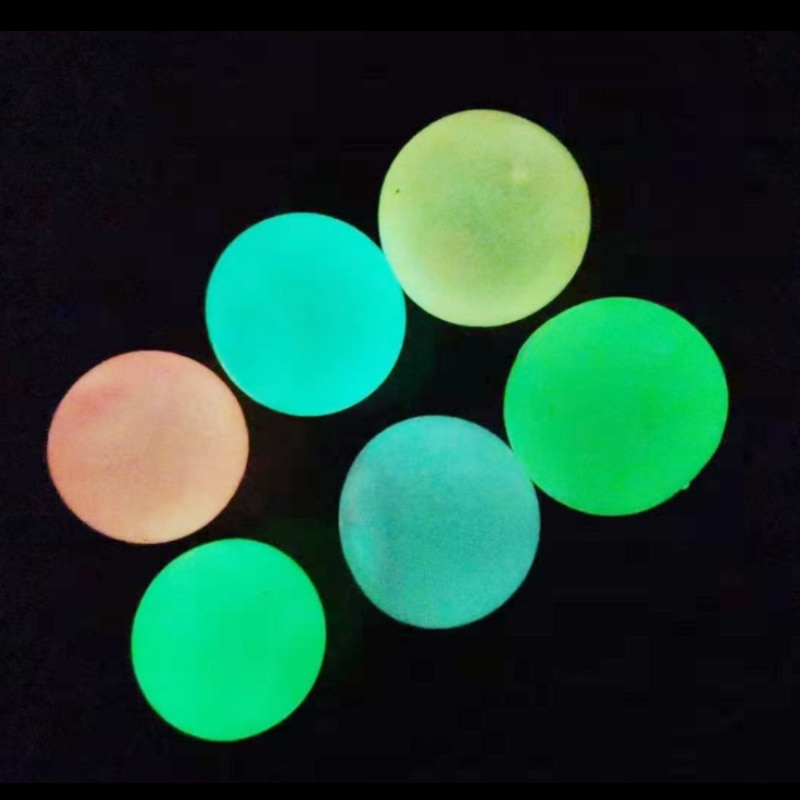 65mm Anti Stress Sticky Ball Squishy Glowing Globbles Fidget Toys Ceiling Ball Pit Glow Sticky Wall Balls Sensory Toys for Kids