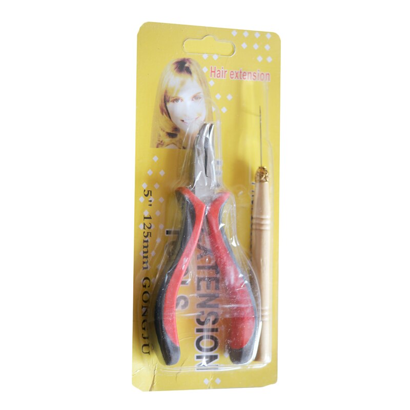 Alicates y aguja de tracción para extensiones de cabello, herramientas profesionales de extensión de cabello,