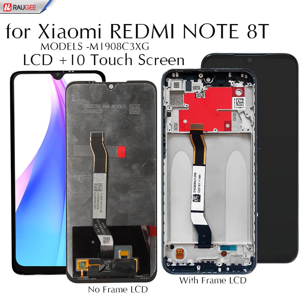 Display para xiaomi redmi nota 8 t display lcd 10 pontos de substituição da tela toque para redmi nota 8 t tela lcd original testado