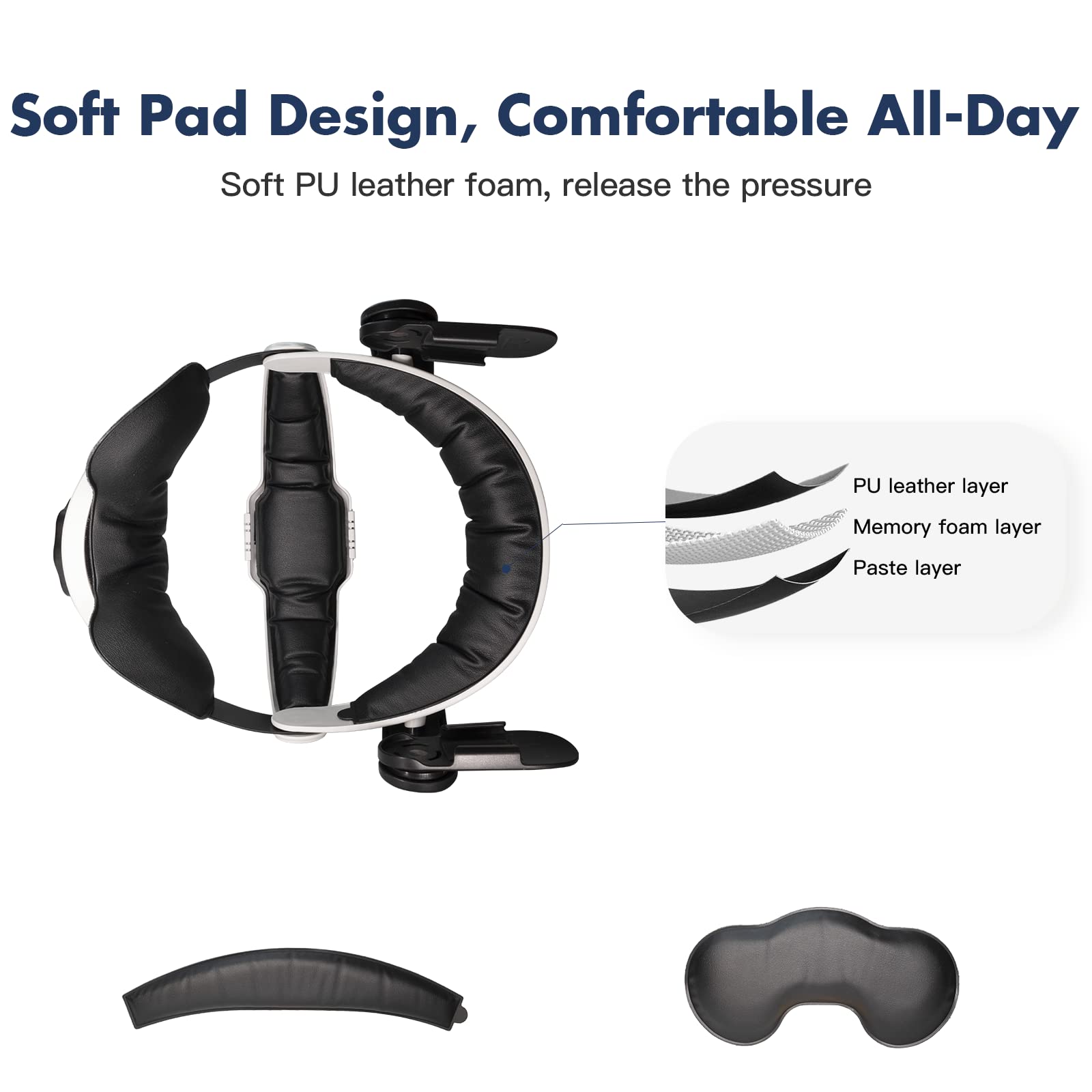 Novel Upgraded Head Strap For Meta Oculus Quest 2 Accessories Adjustable Head Strap Elite Halo Strap with Battery Holder