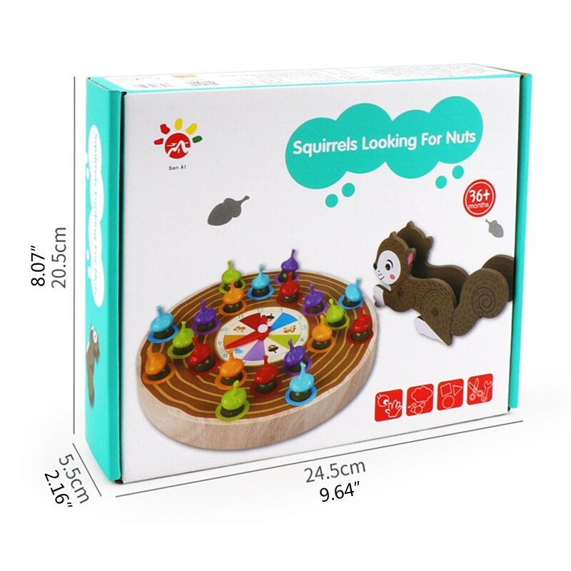 Eekhoorn eikels plukken spel kleur classificatie multiplayer spel puzzel leuk speelgoed voor jongens meisjes 3-10 jaar oud