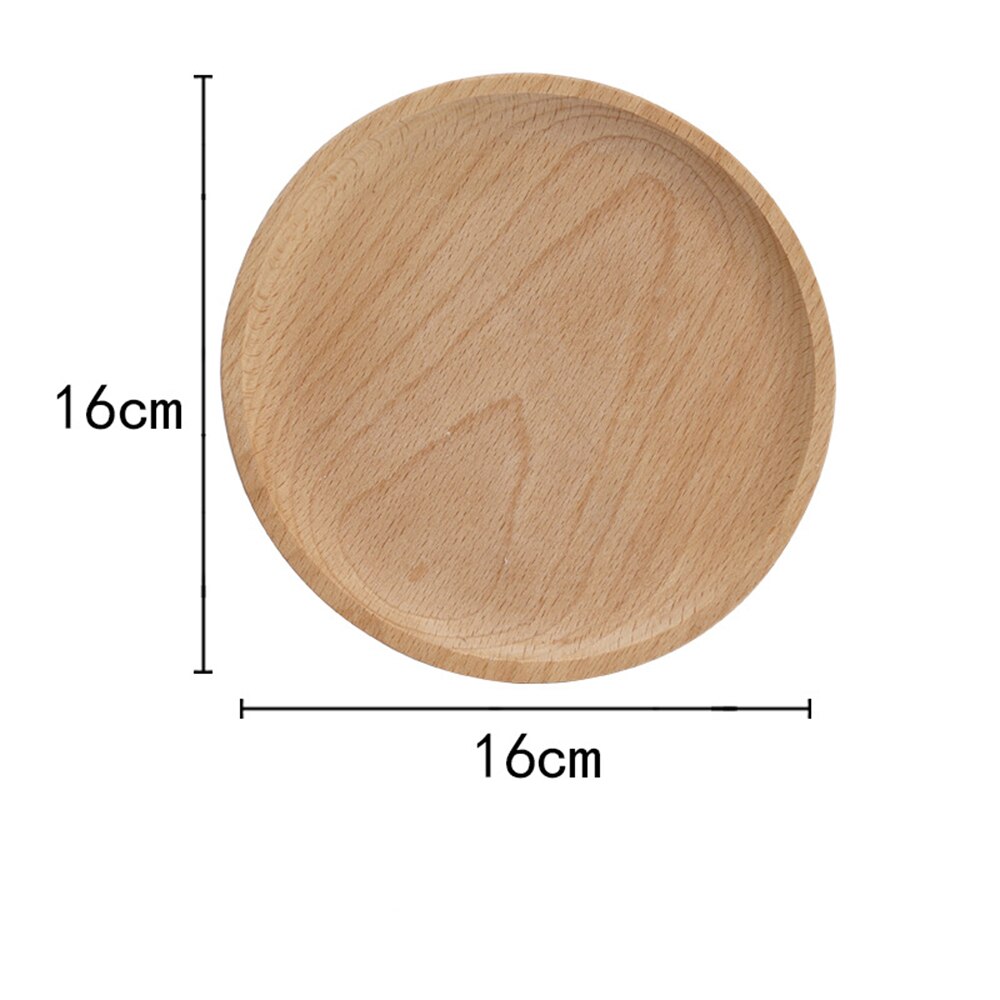Ronde Plaat Snack Houten Taart Vruchten Schotel Kamer Dessert Dienblad Milieuvriendelijke Sushi Servies Party Voor Home Hotel School: 16cm