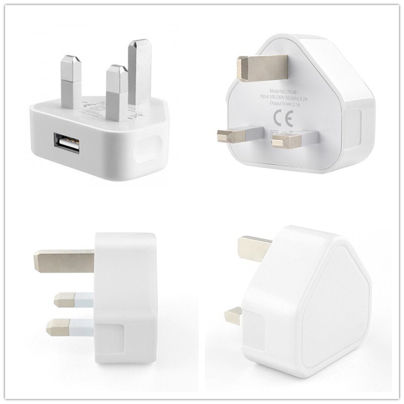 Offre spéciale 1Pc 3 broches USB adaptateur secteur chargeur pour téléphone portable tablette royaume-uni prise secteur mur