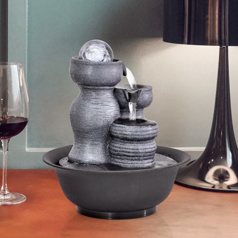 Fuentes de escritorio decorativas para el hogar hechas a mano, fuente de agua interior, artesanía creativa, decoración del hogar y estatuillas, fuente de cascada FengShui
