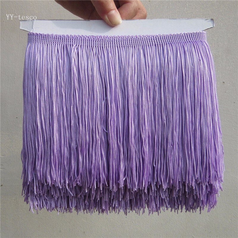 1Yard 15cm Wide Pink Lace Fringe Trim Tassel Fringe Trimming For Latin Dress Stage Clothes Accessories Lace Ribbon Tassel: Light purple