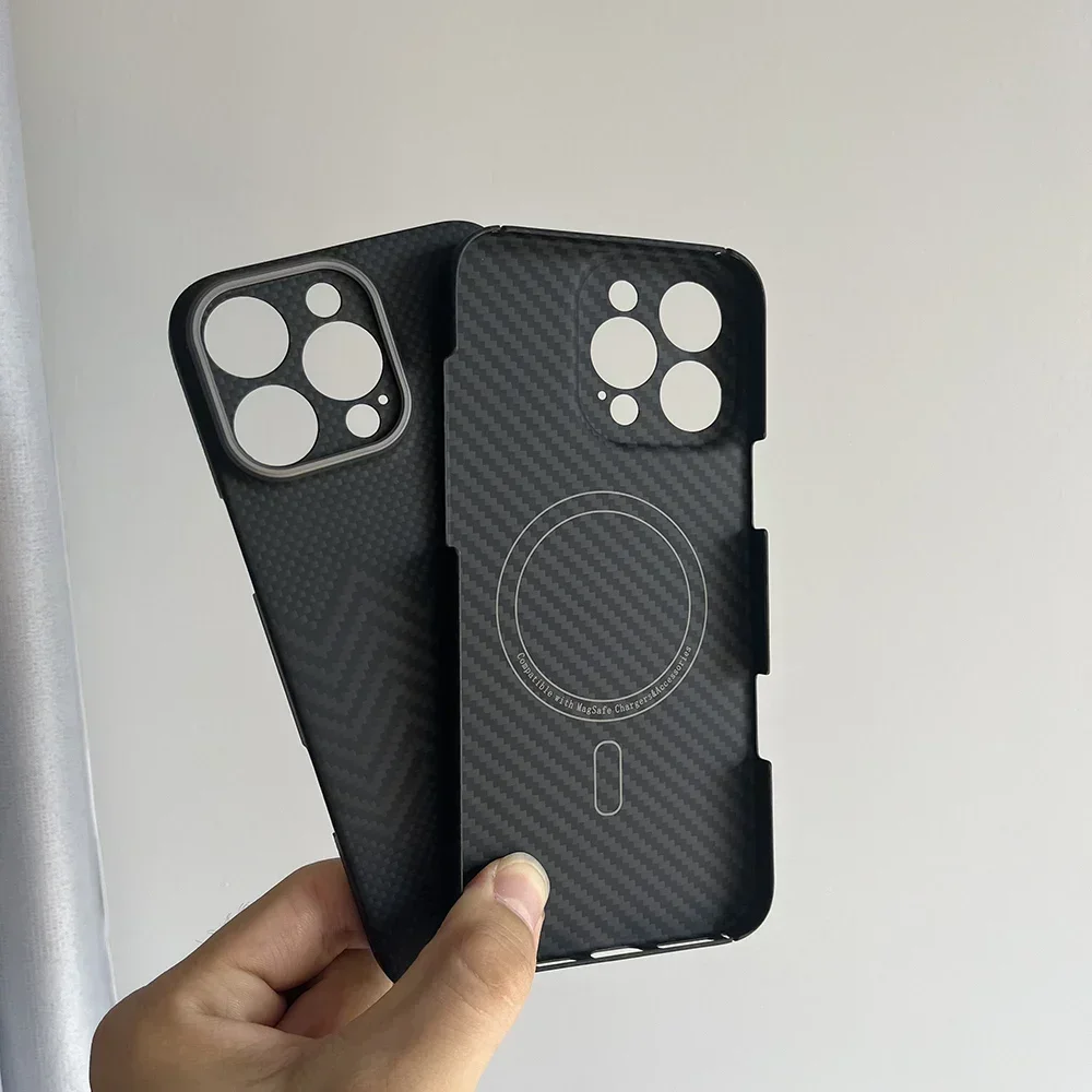 Funda de fibra de carbono para IPhone 16 pro Max, funda de teléfono ultrafina de fibra de aramida ligera para IPhone 16 Pro/16