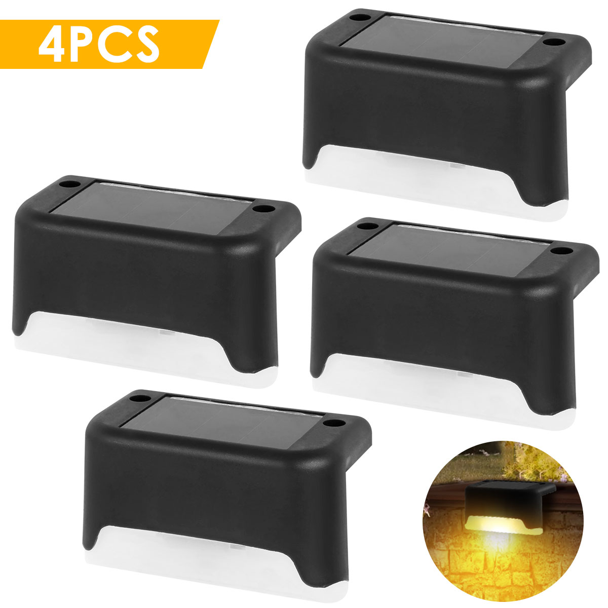 Warmweiß Solar- Zaun Lampe LED Solar- Schritt Lampe draussen Schritt Licht wasserdichte Garten Dekor Lampe für Terrassen treppe Geländer Weg: Grün