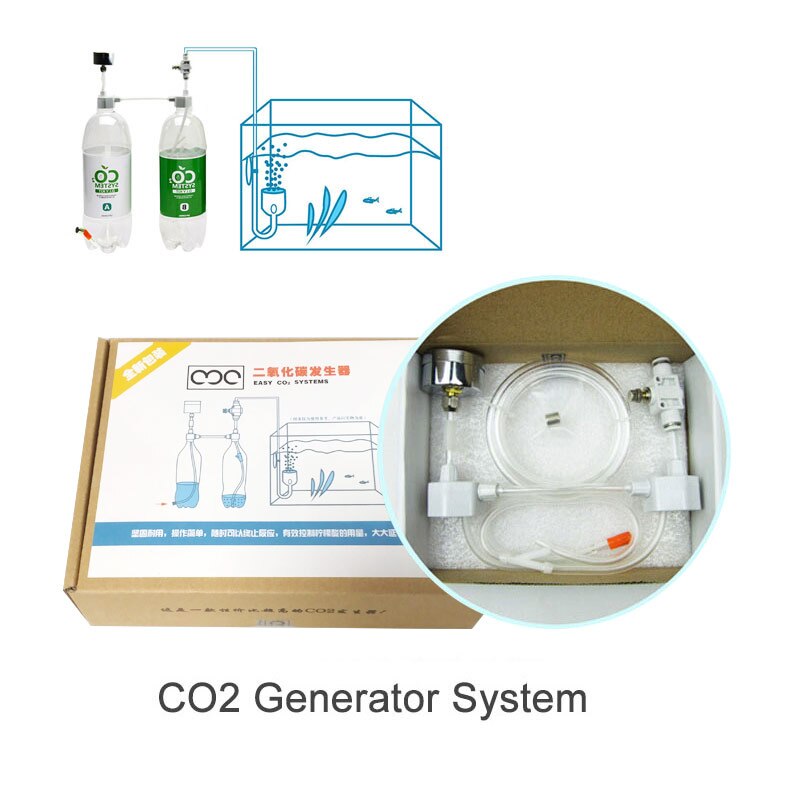 Aquarium CO2 Klep Diffuser Aquarium Diy CO2 Generator Systeem Kit Met Druk Luchtstroom Aanpassing Water Plant Fish: Default Title