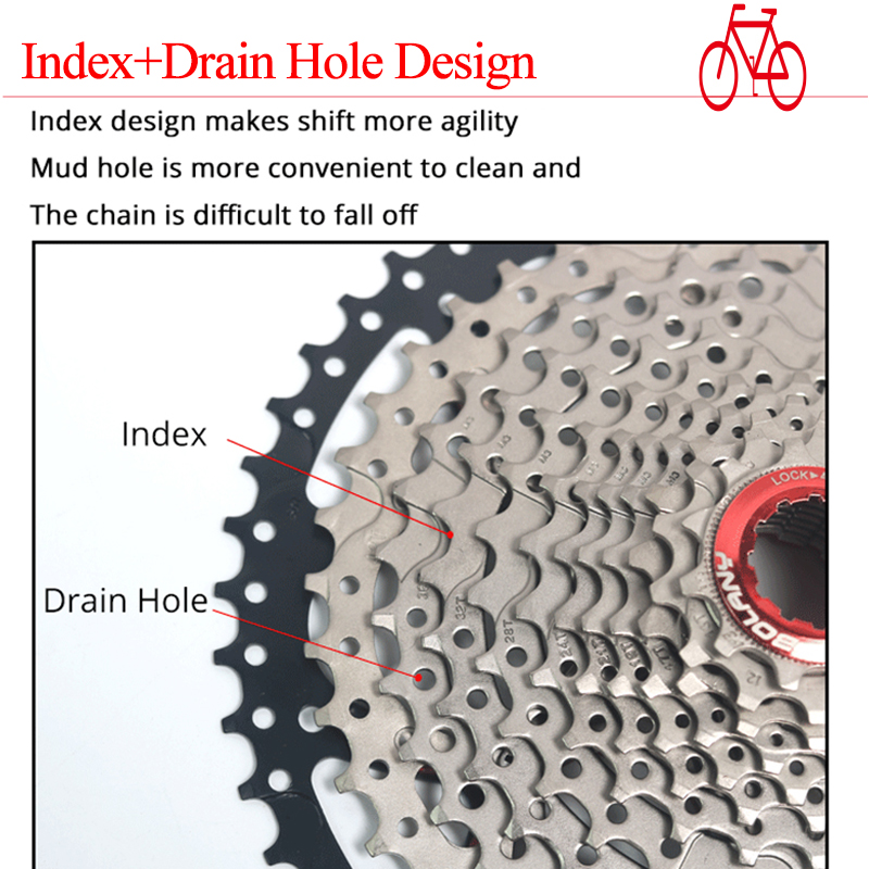 BOLANY Bicycle Cassette Wide Ratio 8/9/10/11/12SMTB Freewheel 32/36/40/42/46/50/52T Mountain Bike Sprocket for Shimano Sram