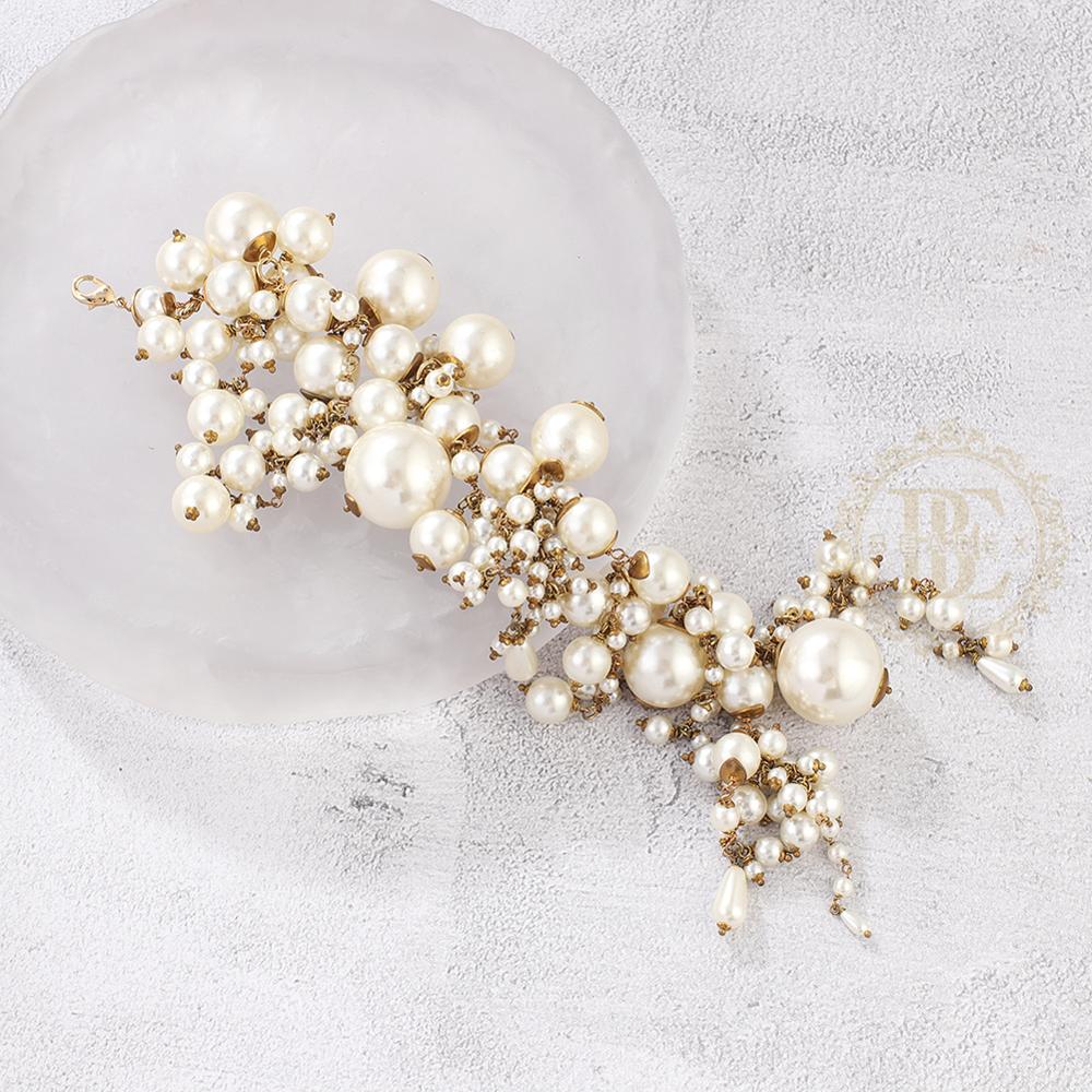 Een Mode-sieraden Armband Hand Aangesloten Plastic Parel-70Mm (BE12)