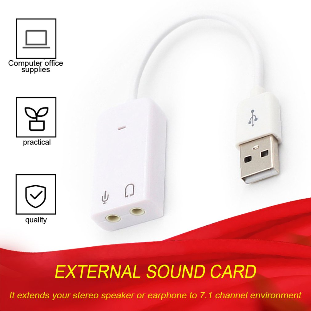 Externe Usb Geluidskaart 7.1 Adapter Usb Naar 3D Virtual Sound Audio Headset 3.5Mm Jack Voor Laptop Pc notebook