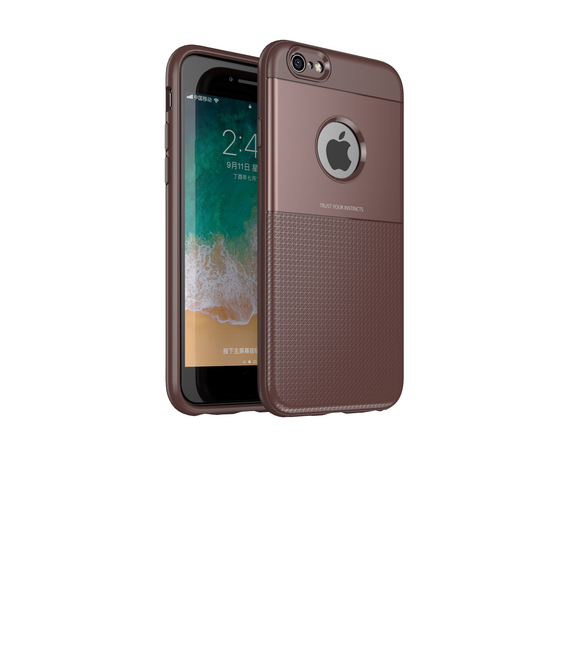 Shockproof Phone Case Voor Iphone 6: Bruin