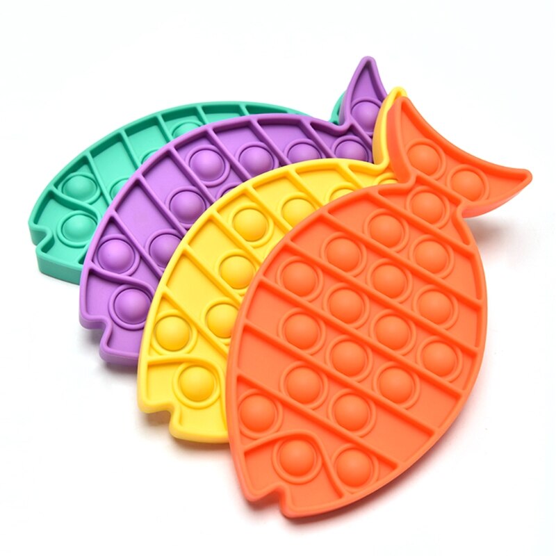 Vis Vorm Push-Pop Bubble Fidget Zintuiglijke Speelgoed, Siliconen Squeeze Zintuiglijke Speelgoed Autisme Speciale Behoeften Angst Stress Reliever