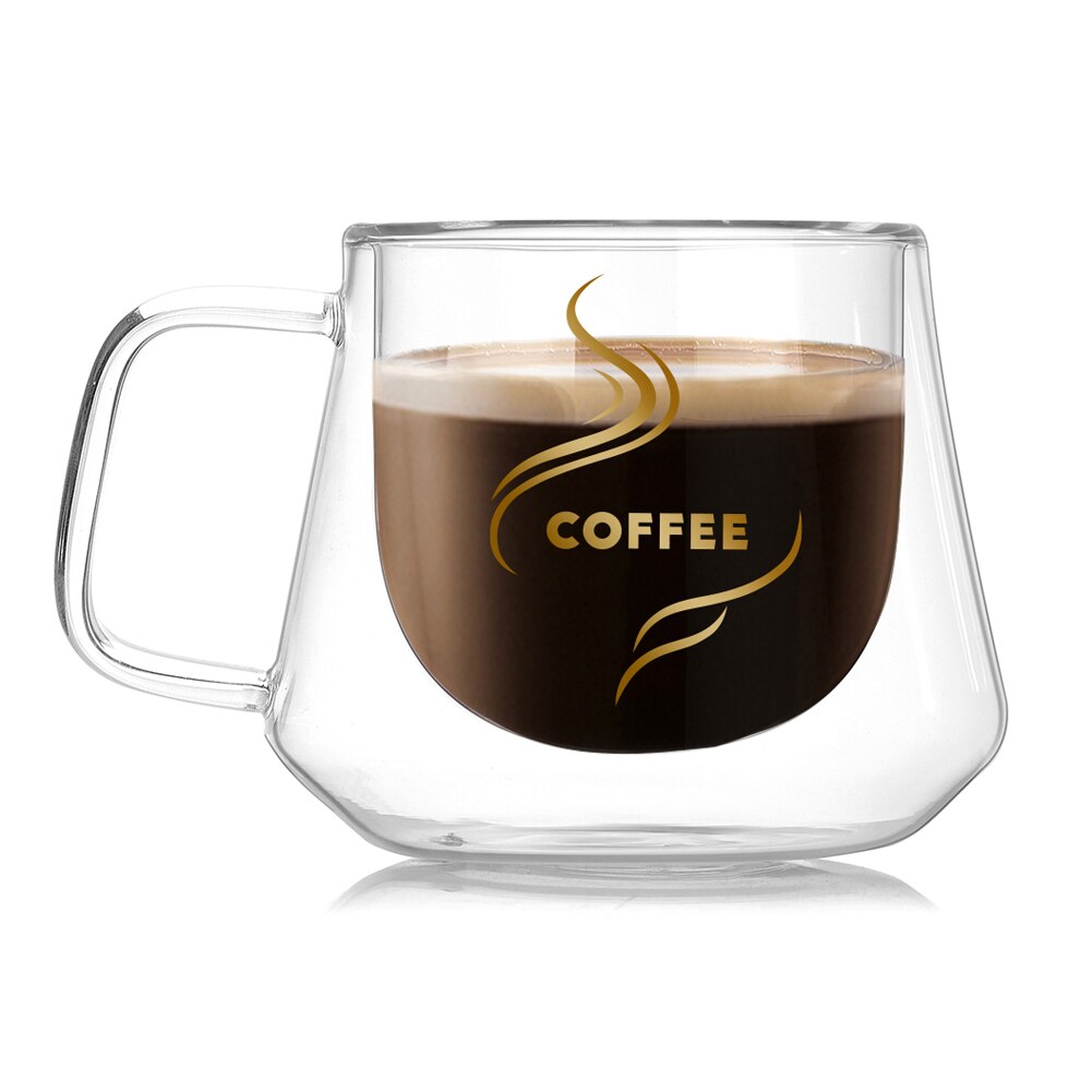 Heat Resistant Double Wall Glass Cup Whiskey Glass Beer Coffee Cup Shot Wine Glass Beer Coffee Mug Tea Glass Drinkware