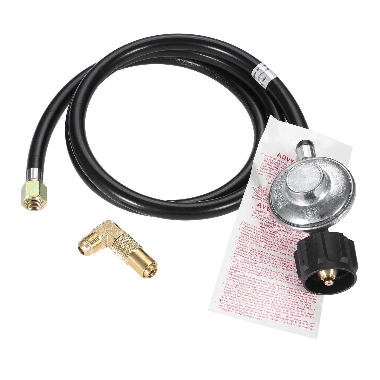 5 Feet QCC1 Propane Regulator and Hose with 90 Degree Elbow Adapter for 17" and 22" Blackstone Tabletop Camper Grill