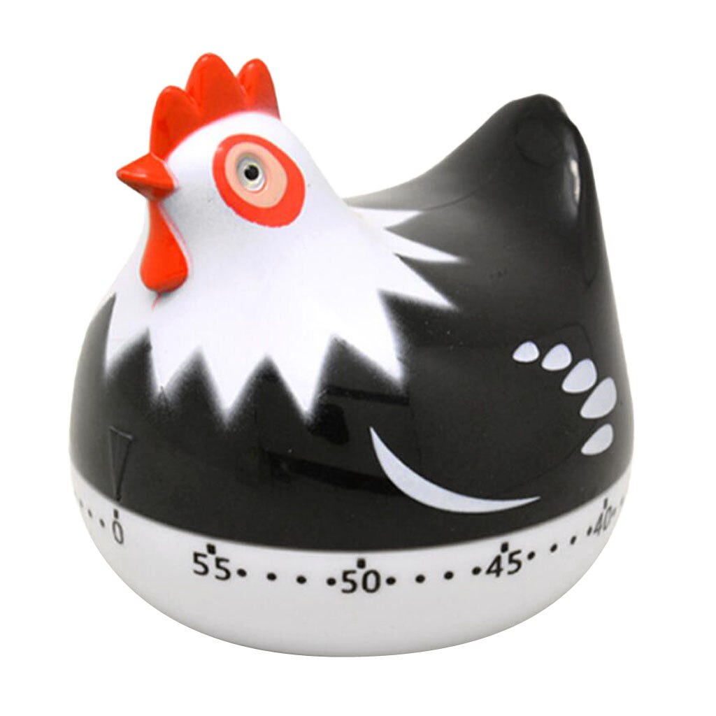 Hen Shape Kitchen Timer Manual Mechanical Food Cooking Timers: Black
