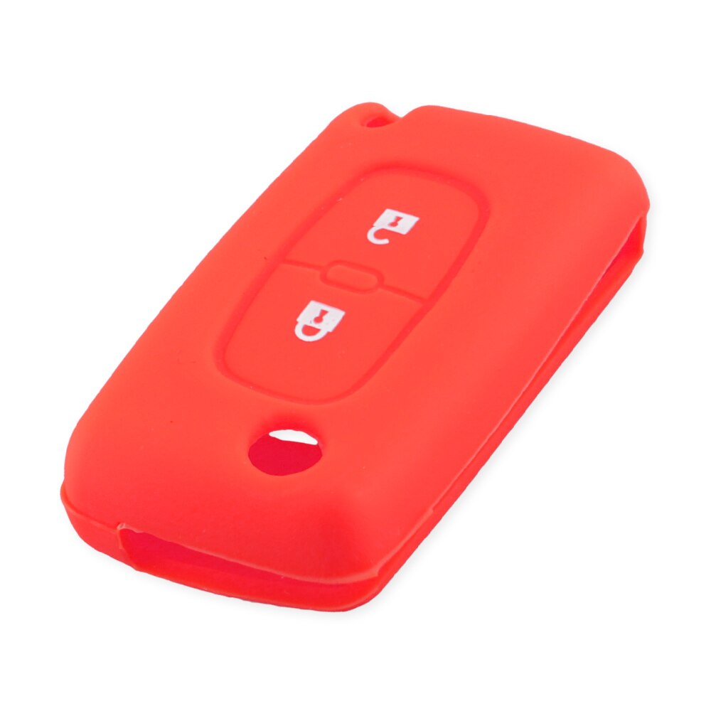 KEYYOU-funda de silicona con 2 botones para mando a distancia, funda para llave de coche, para Peugeot 206, 207, 307, 308, 407, 607, Citroen C3, C4, C4L, C5, C6