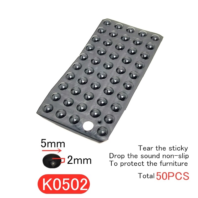 1Set Silicone Black Self Adhesive Furniture Bumper Buffer Pads Anti-slip Collision Cushion Cabinet Door Bumper Cushions: K0502