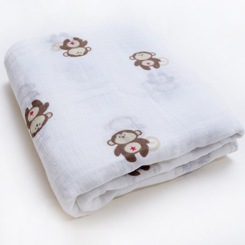 Klaring! Mousseline Inbakeren Baby Deken Zachte Katoenen Baby Wrap Sjaal Multiuse Baby Badhanddoek Luier Beddengoed Accessoires: Little bear