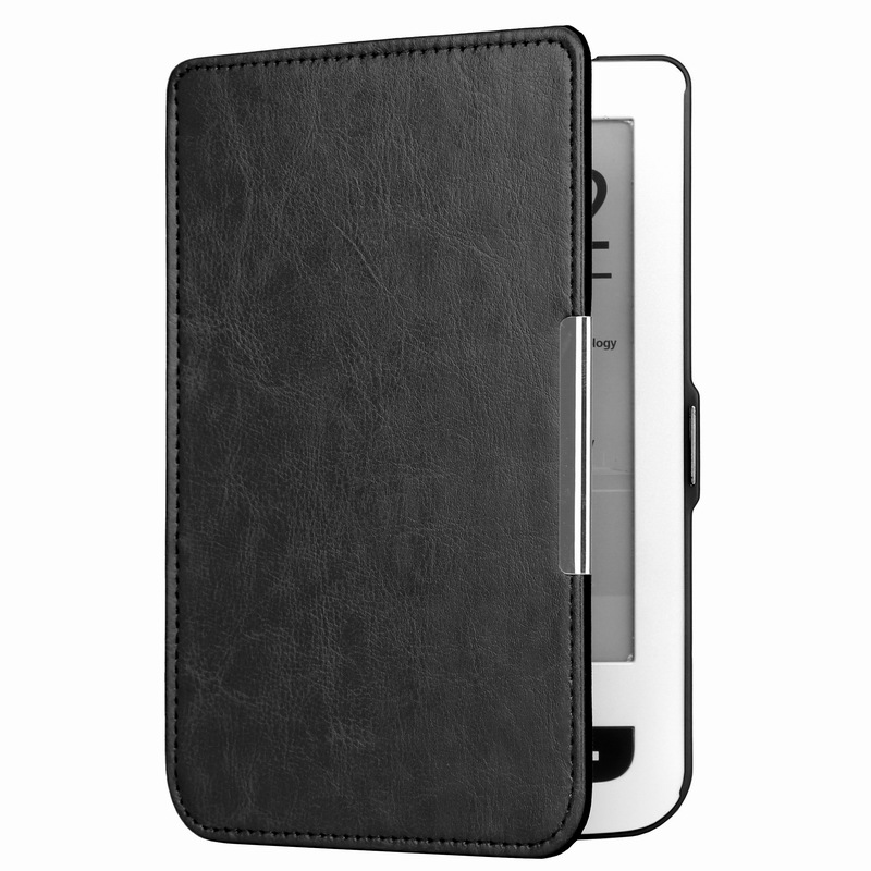 1pc shell Protettivo per il portafoglio di base tocco lux 2 614/615/624/625/626 pocketbook 626 plus cassa di cuoio dell'unità di elaborazione ereader: black