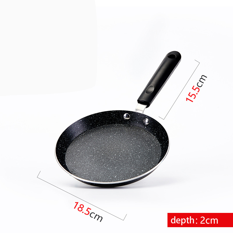 Non Stick Koekenpan Layer Cake Maken Pan Met Handvat Crêpe Pan Gebakken Biefstuk Voor Inductie Kookplaat Gas kachel Opening Fire: 26cm / black