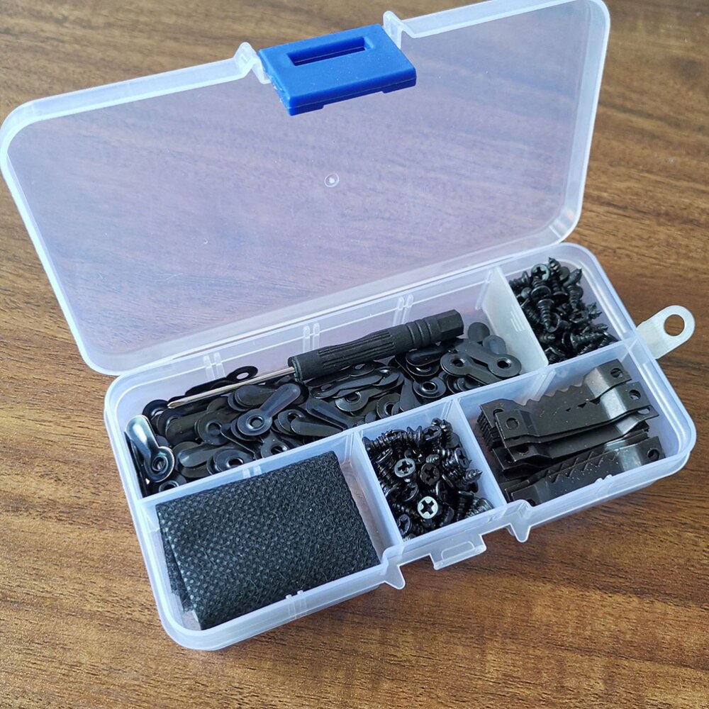 Boxed Picture Frame Serrated Hook Straight Hook with Screw Photos Hanger Set (100 Pcs 1.5 Inch Picture Frame Hangers + 25 Pcs Bl