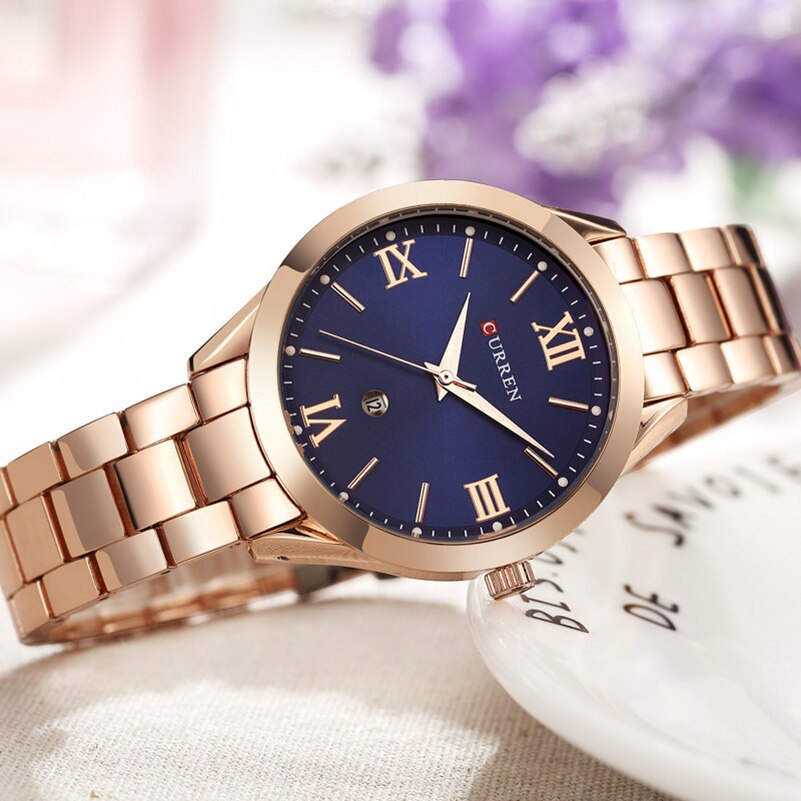 Curren casual dameshorloges dames stalen dames armband horloges damesklok relogio feminino montre femme 9007