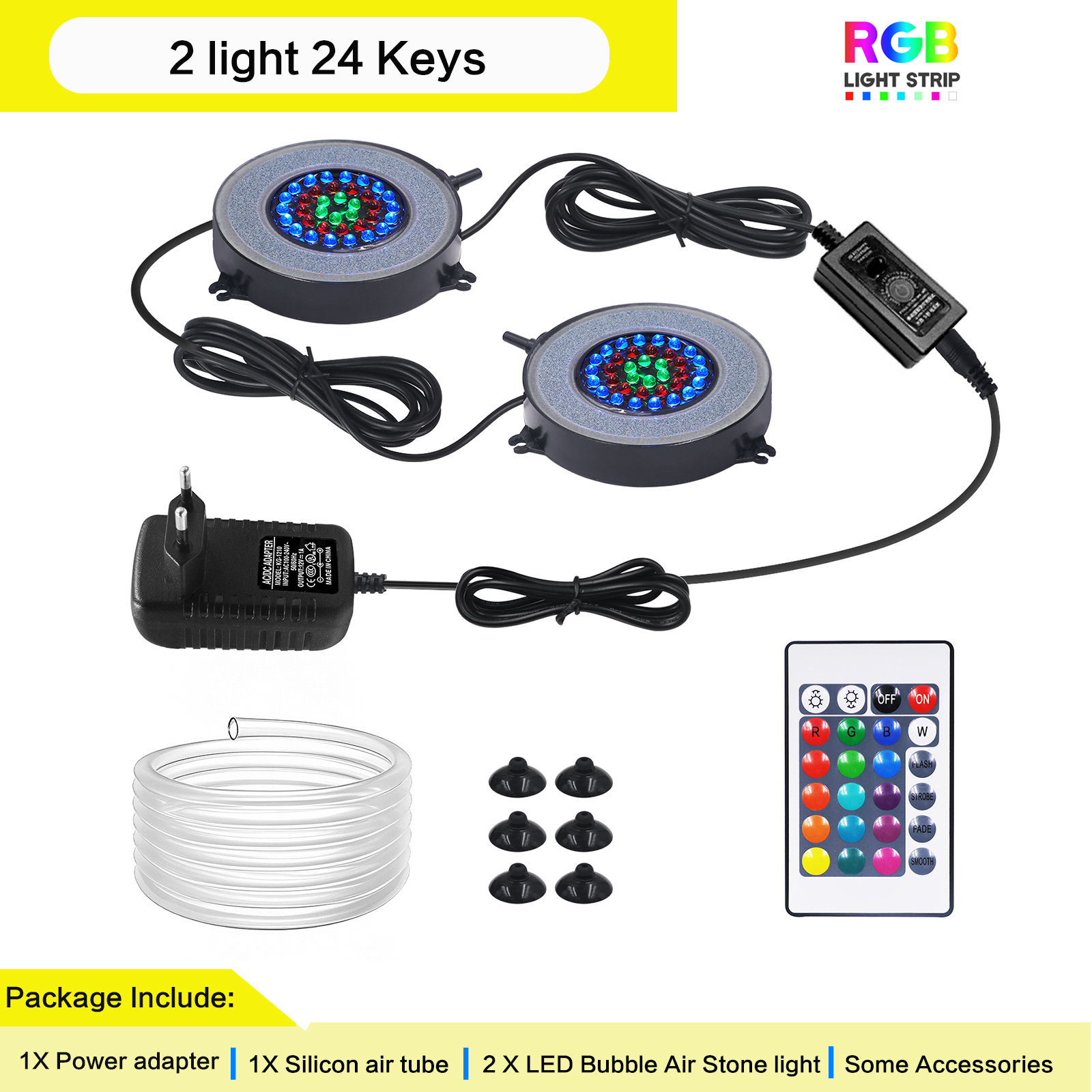 Onderwater Aquarium Licht Kleur Veranderend IP68 Waterdicht 36 LED Luchtlicht Aquarium Luchtbel Lamp Maken Zuurstof voor Aquarium