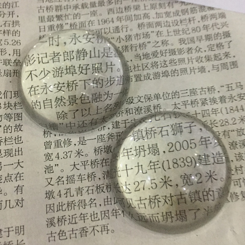 60mm-100mm Blank transparent Crystal hemisphere half ball magnifier glass paperweight for Home Decoration