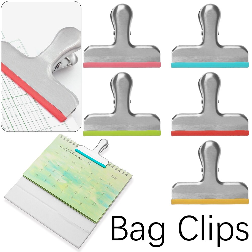 Roestvrij Staal Voedsel Opslag Clip Chip Zakken Tang Met Siliconen Strakke Seal Bag Clips Breed Duurzaam Keuken Accessoires 8Cm