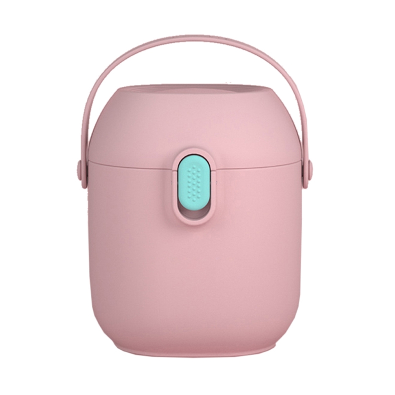 Conteneur de lait en poudre Portable pour bébé 450ML, conteneur alimentaire multifonctionnel hermétique, boîte de stockage de snacks de céréales avec cuillère: Pink