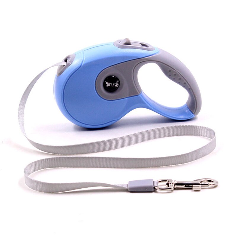 Duurzame hondenriem, automatisch intrekbaar, nylon hondenriem, uitschuifbaar, puppy-uitlaatlijn, hardlooplijn voor kleine en middelgrote honden, dierenbenodigdheden: Blauw / 5m