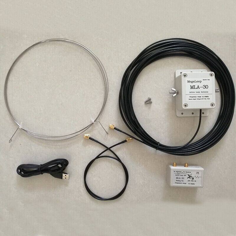 MLA-30 Loop Antenna Active Receiving Low Noise Medium Short Wave Antenna 100kHz-30MHz for HA SDR Short Wave Radio