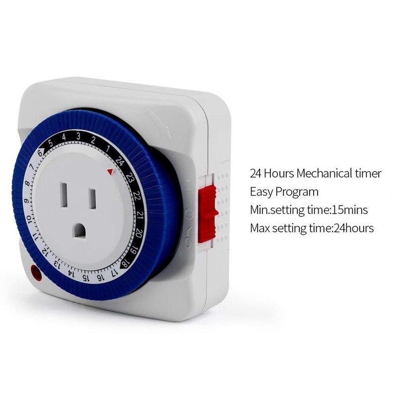 Outlet Timer Switch 24 Hour Plug-in Electric Mechanical Outlet Timer Switch Outlet Mechanical Timing Socket US Plug