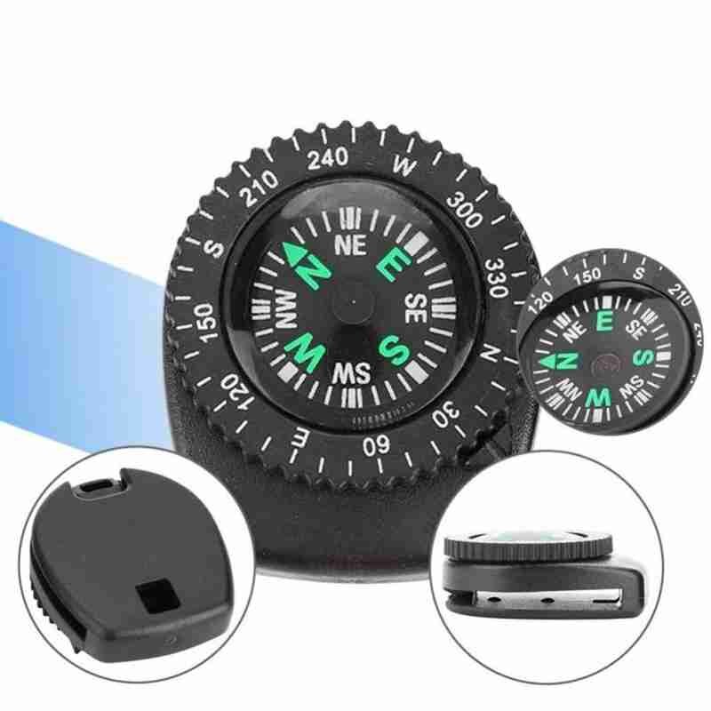 Mini Watch Strap Button Removable Compass Survival Mini Pocket Compass Outdoor Hiking Camping Accessories