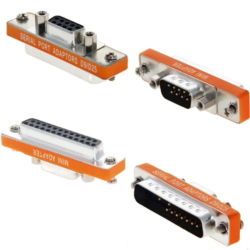Mini adaptador DB25 a DB9, macho a hembra M/F Serial at Modem, Mini adaptador, cambiador de género, acoplador, RS-232
