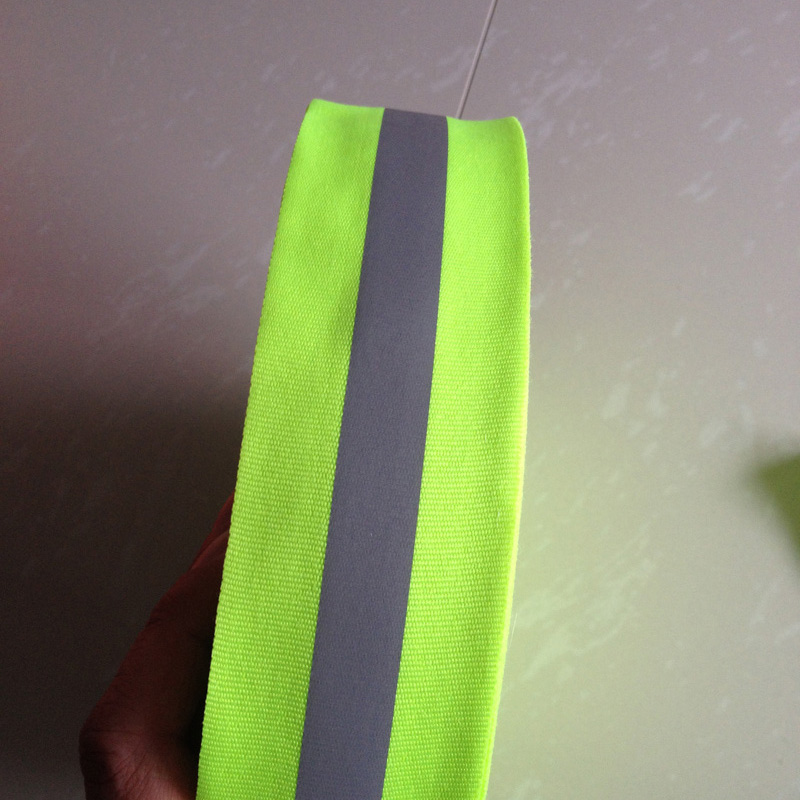 50Mm X 5M 2 &quot;X 16.4 &#39;Lime Green Reflecterende Stof Waarschuwing Tape Strip Rand Braid Trim singels Naaien Voor Kleding Broek Zak