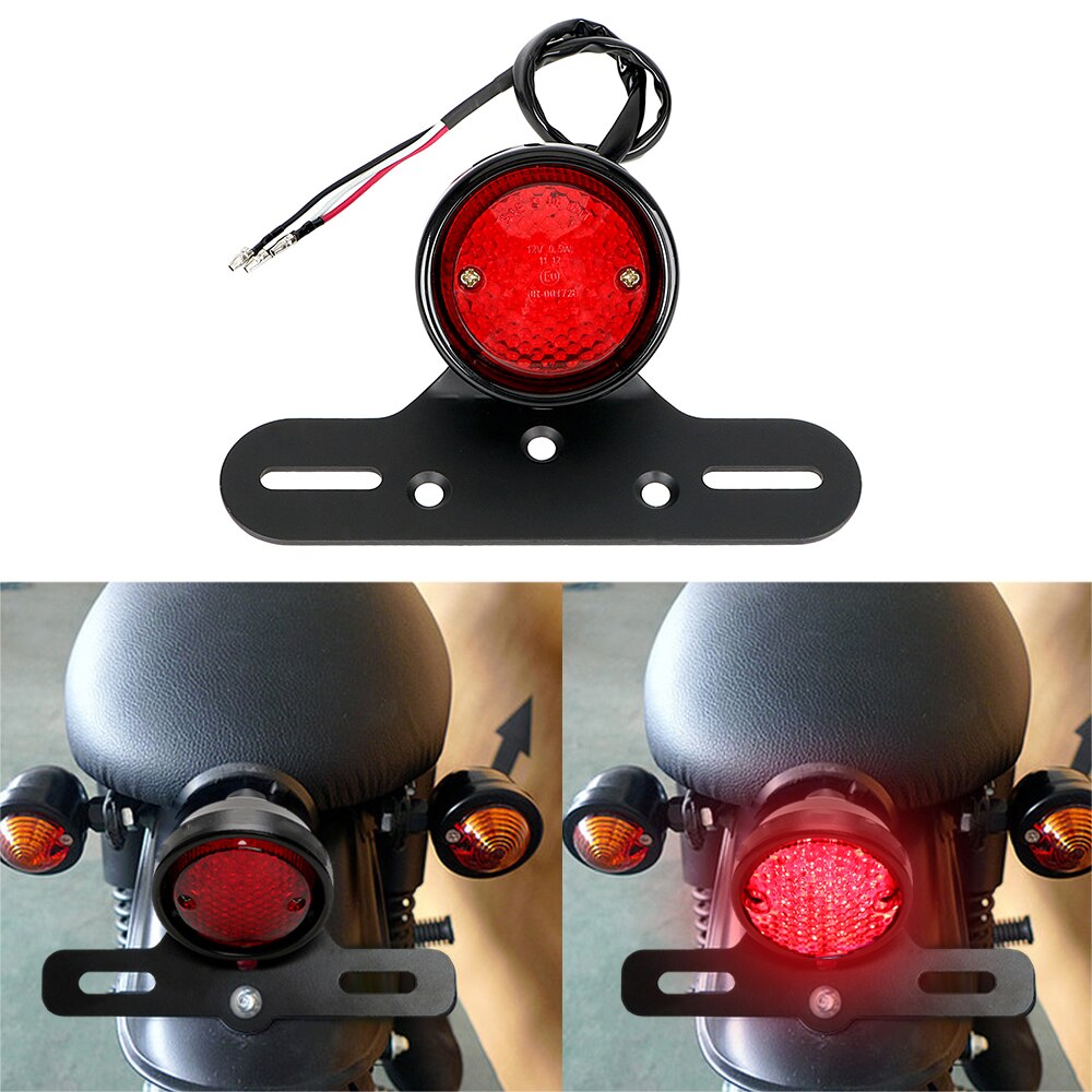 Luces traseras para motocicleta Chopper Bobber Cafe Racer, luz LED trasera de freno, accesorios para moto