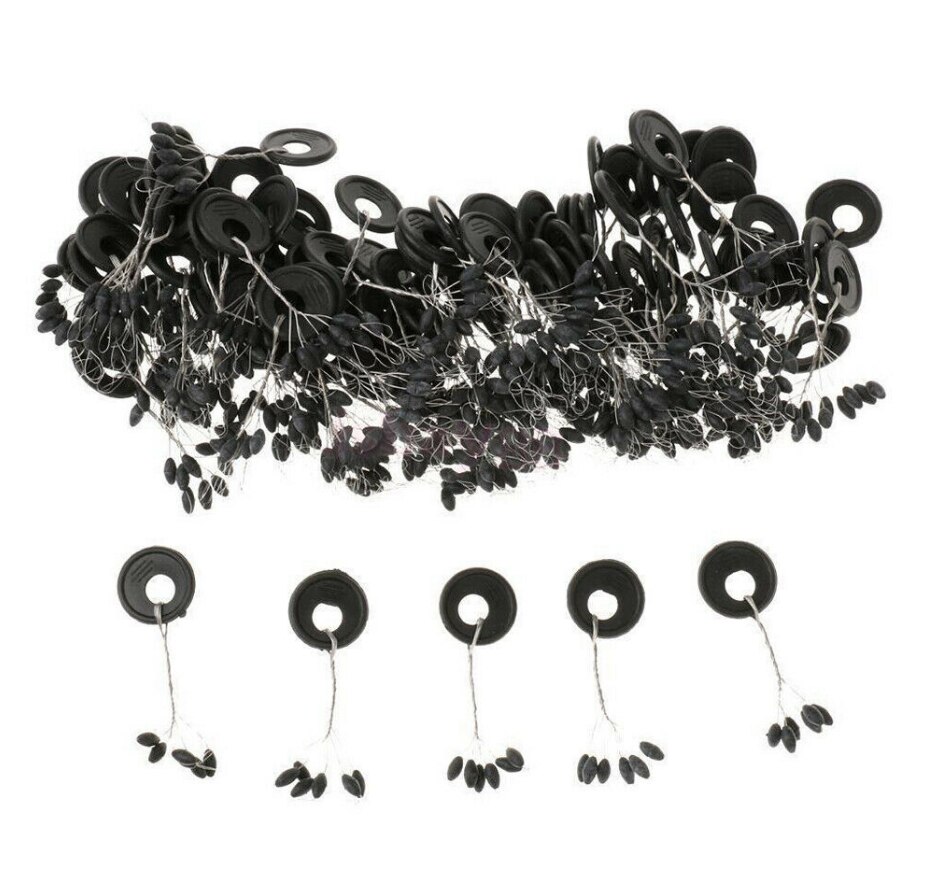 100 Fishing Bobber Stopper Float Line Olive-Shape Stoppers Stops Beans Tackles Fishing Tools: M